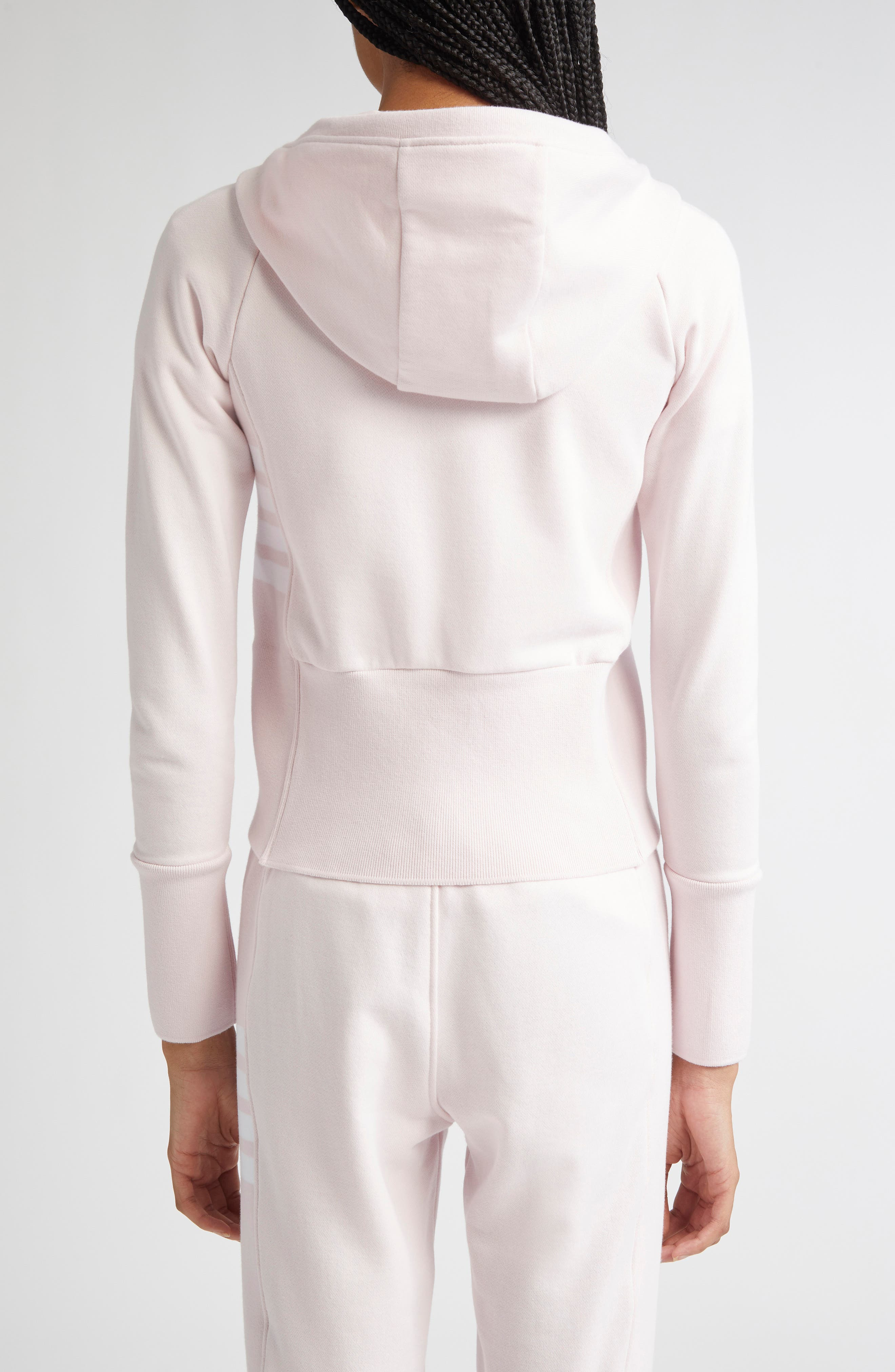 Thom Browne 4-Bar Colorblock French Terry Zip Hoodie in Light Pink at Nordstrom - 3