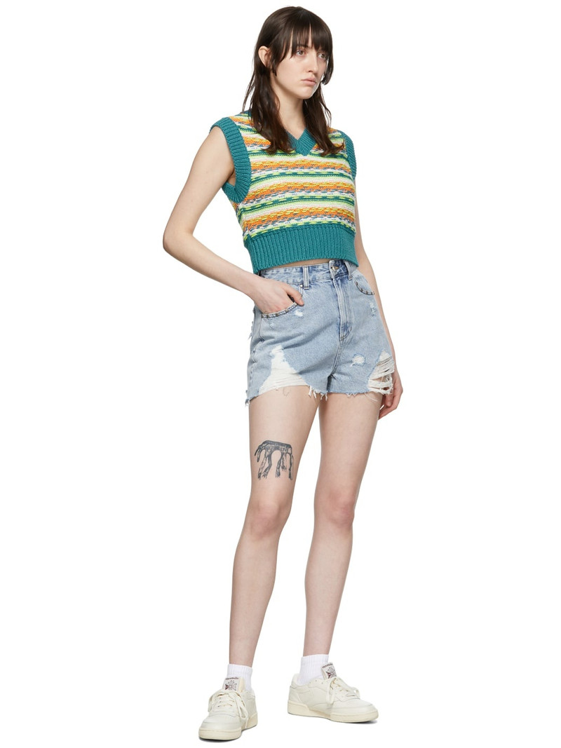 SJYP Blue Denim Shorts outlook
