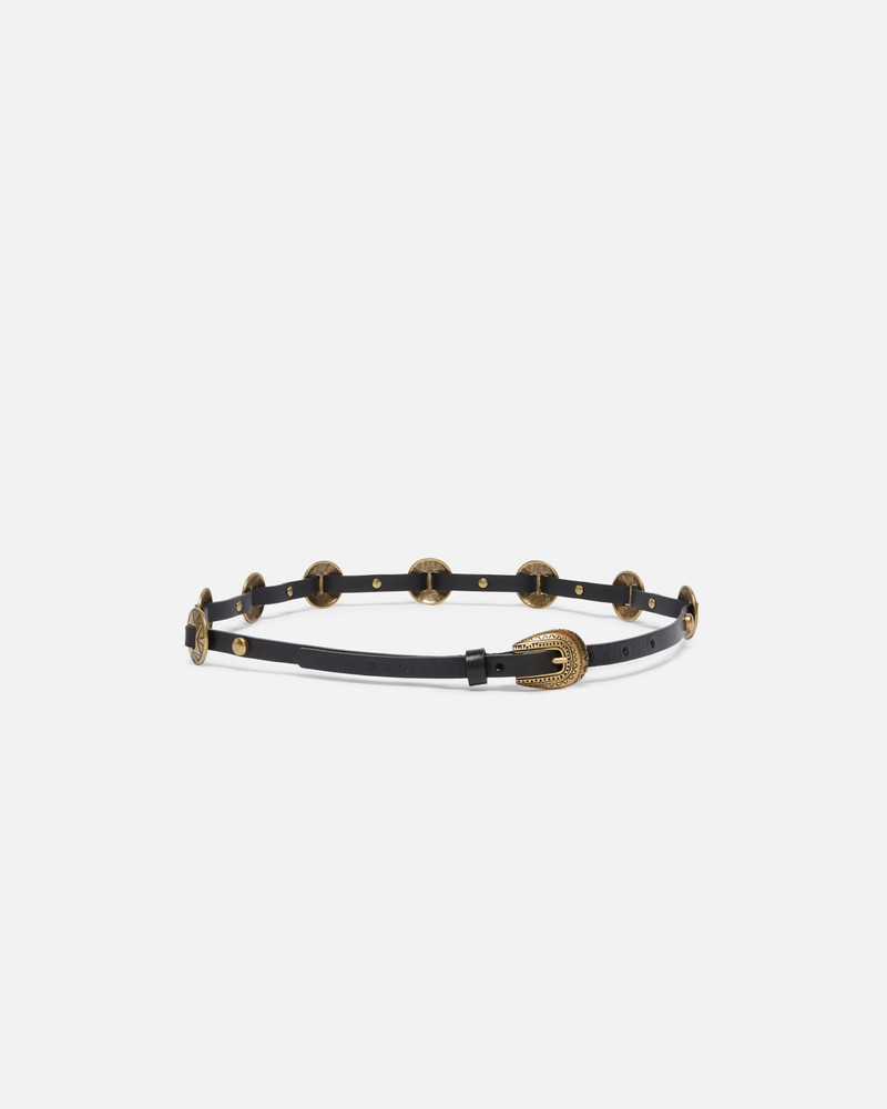 PINKO THIN BELT WITH ENGRAVED METAL PLATES 1CM outlook