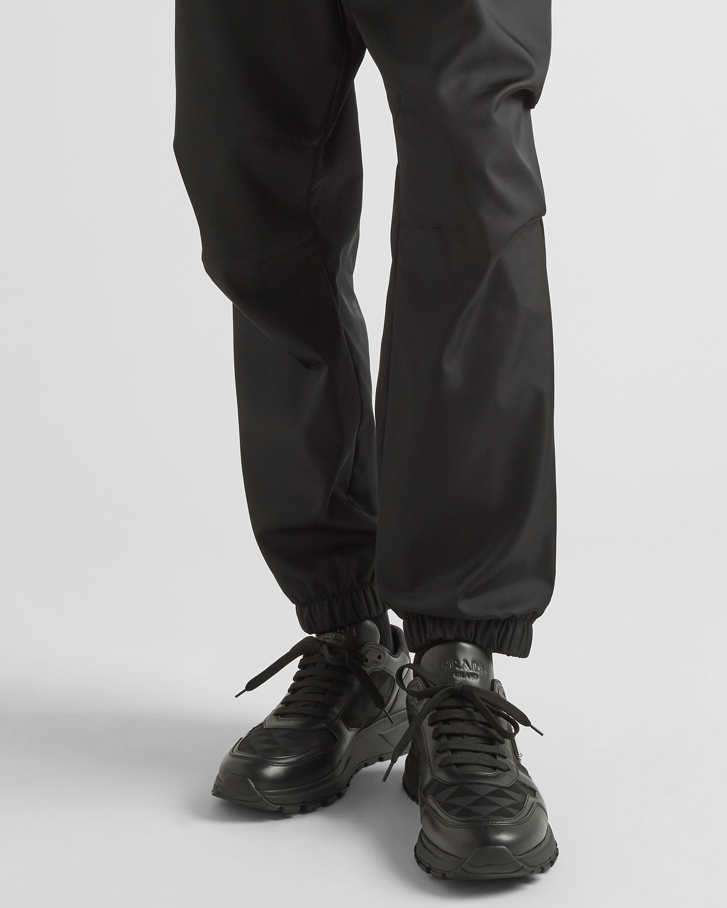 Leather and Re-Nylon high-top sneakers - 3