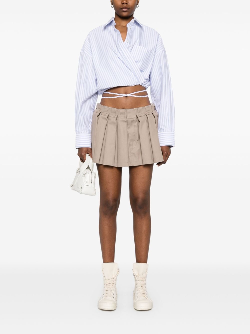 striped cropped shirt - 2