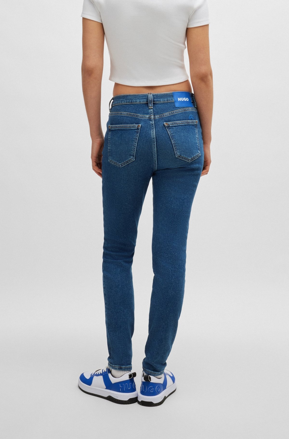 SKINNY-FIT JEANS IN MEDIUM-BLUE STRETCH DENIM - 4