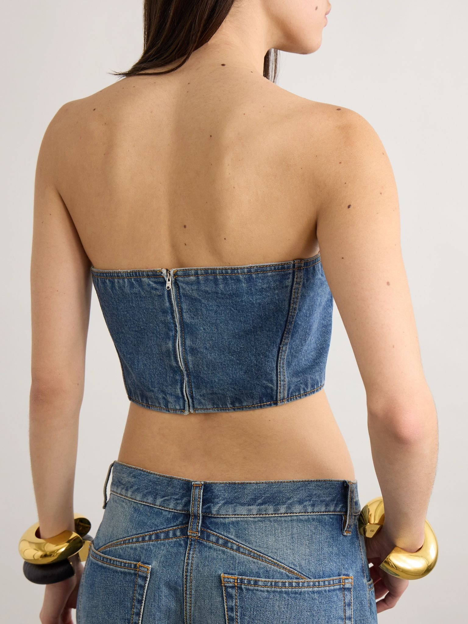 Denim bustier top Blue - 3