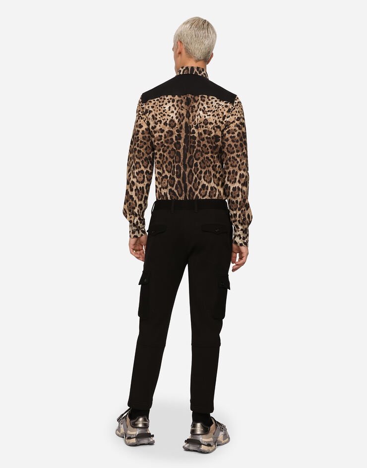 Leopard-print cotton shirt with multiple pockets - 3