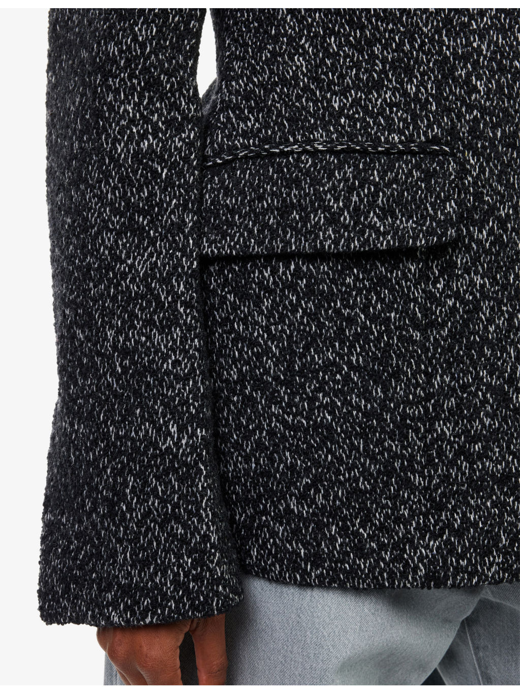 Collarless Cinched Wool-Blend Jacket - 6