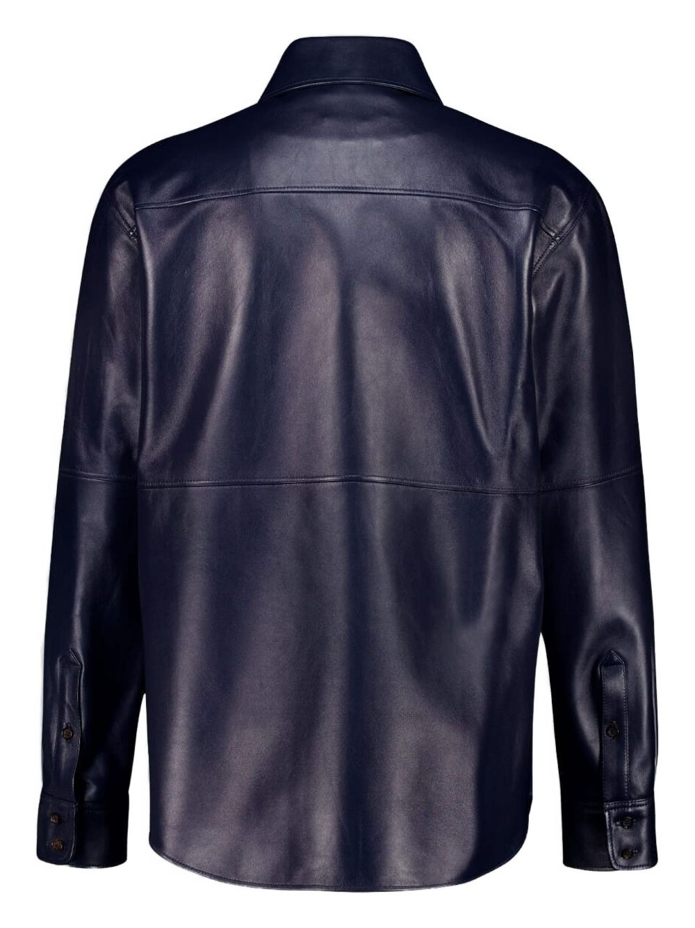 double-pocket leather shirt - 2