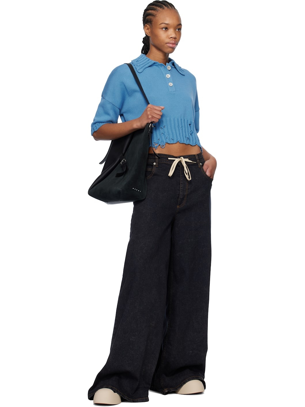 Blue Cotton Polo - 4