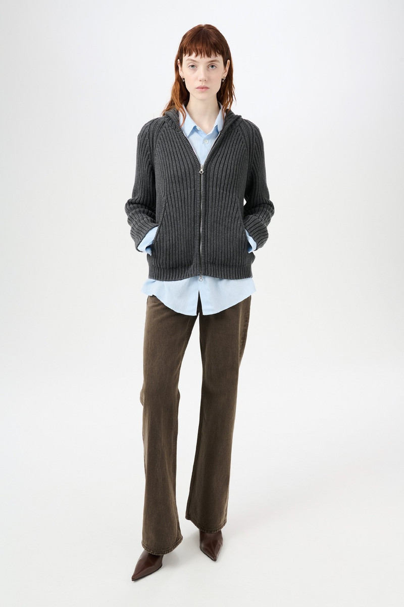 Our Legacy Level Hood Dark Grey Melange Dry Cotton outlook