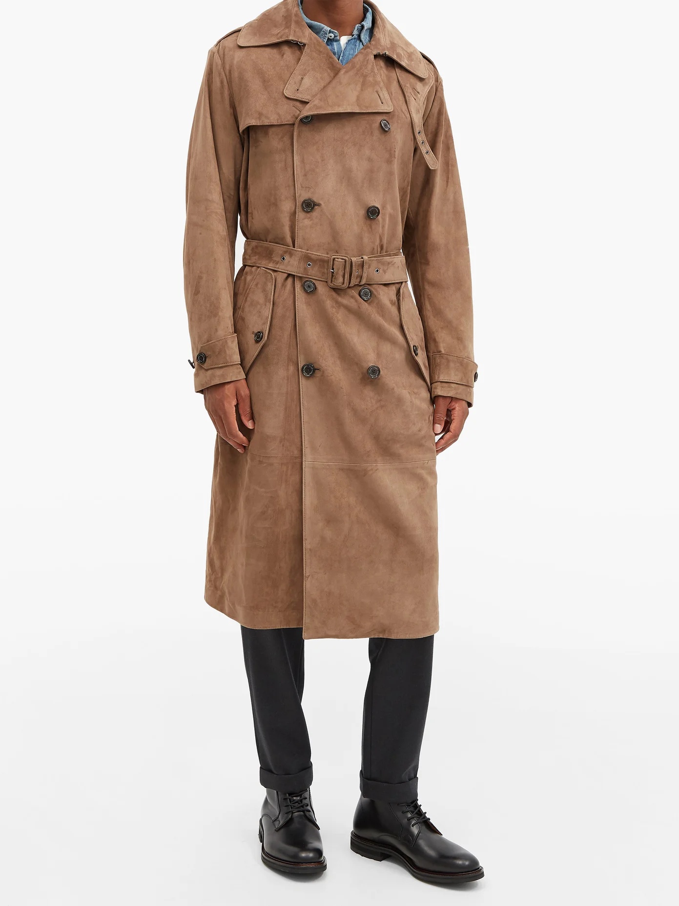 Suede trench coat - 6