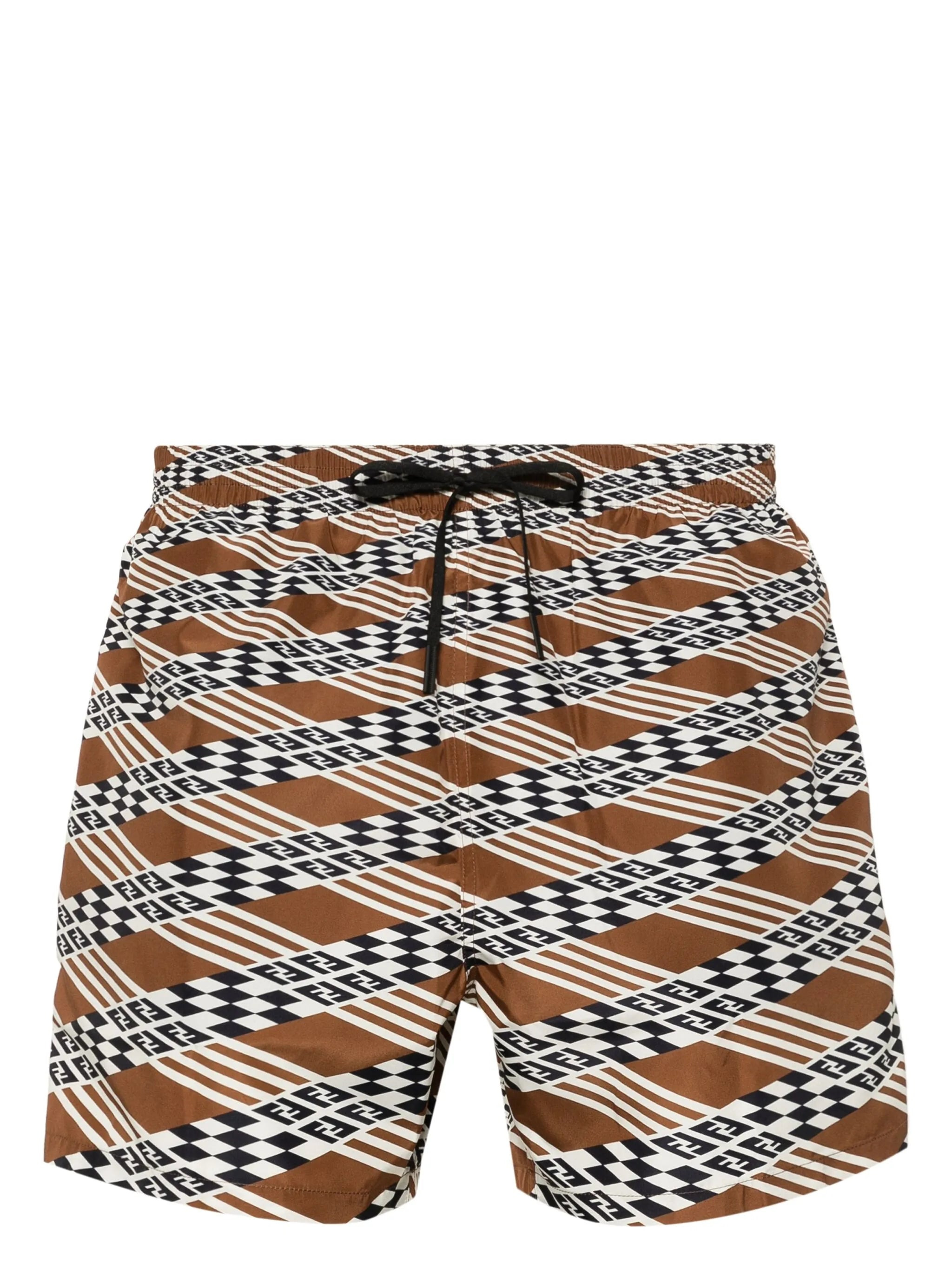 Geometric-print Swim Shorts - 1