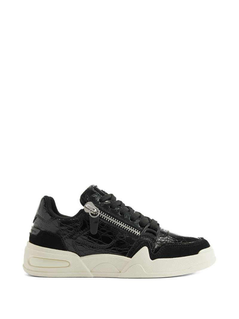 crocodile print zip trainers 1