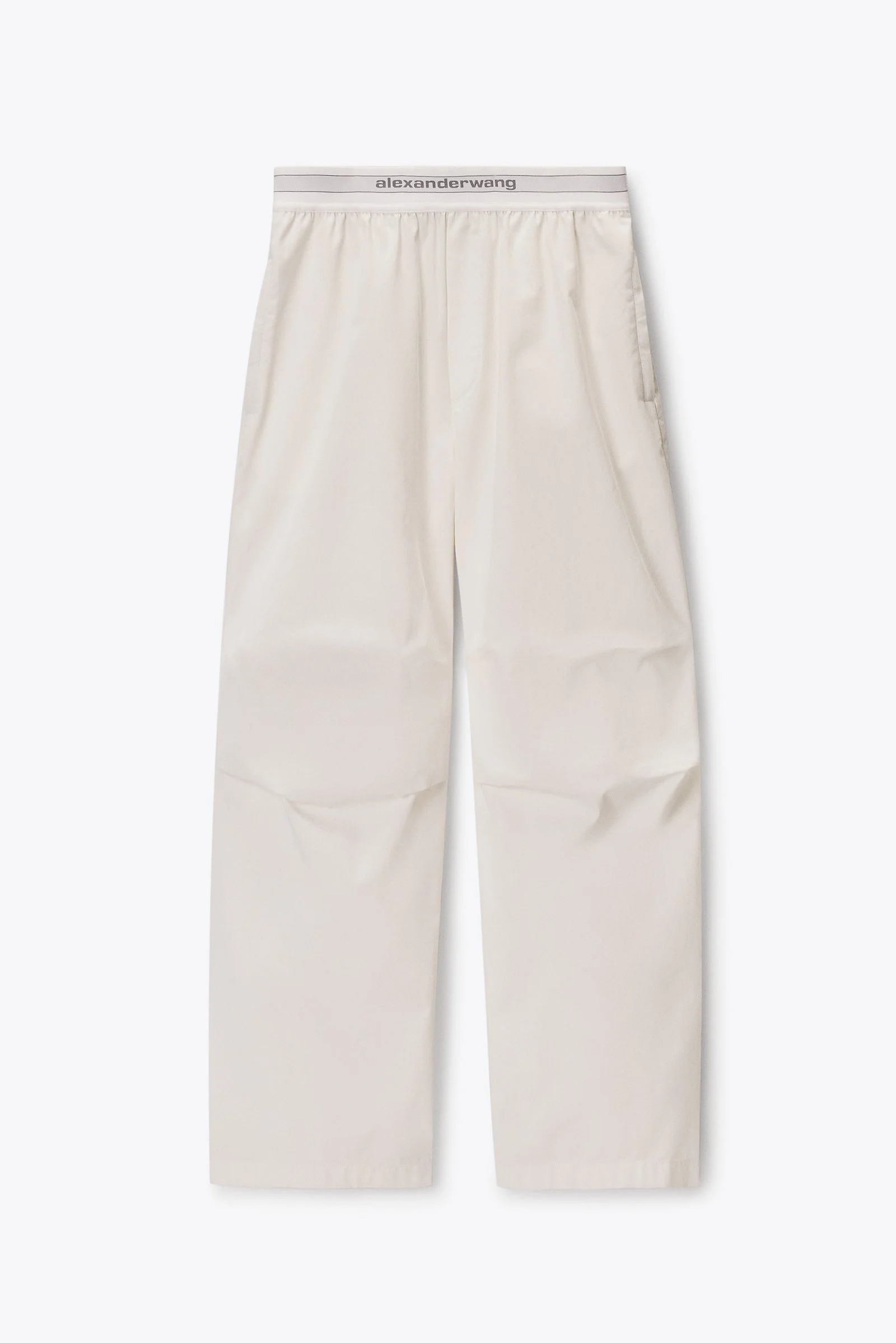 mid-rise pleated wide-leg pant with logo elastic waist - 1