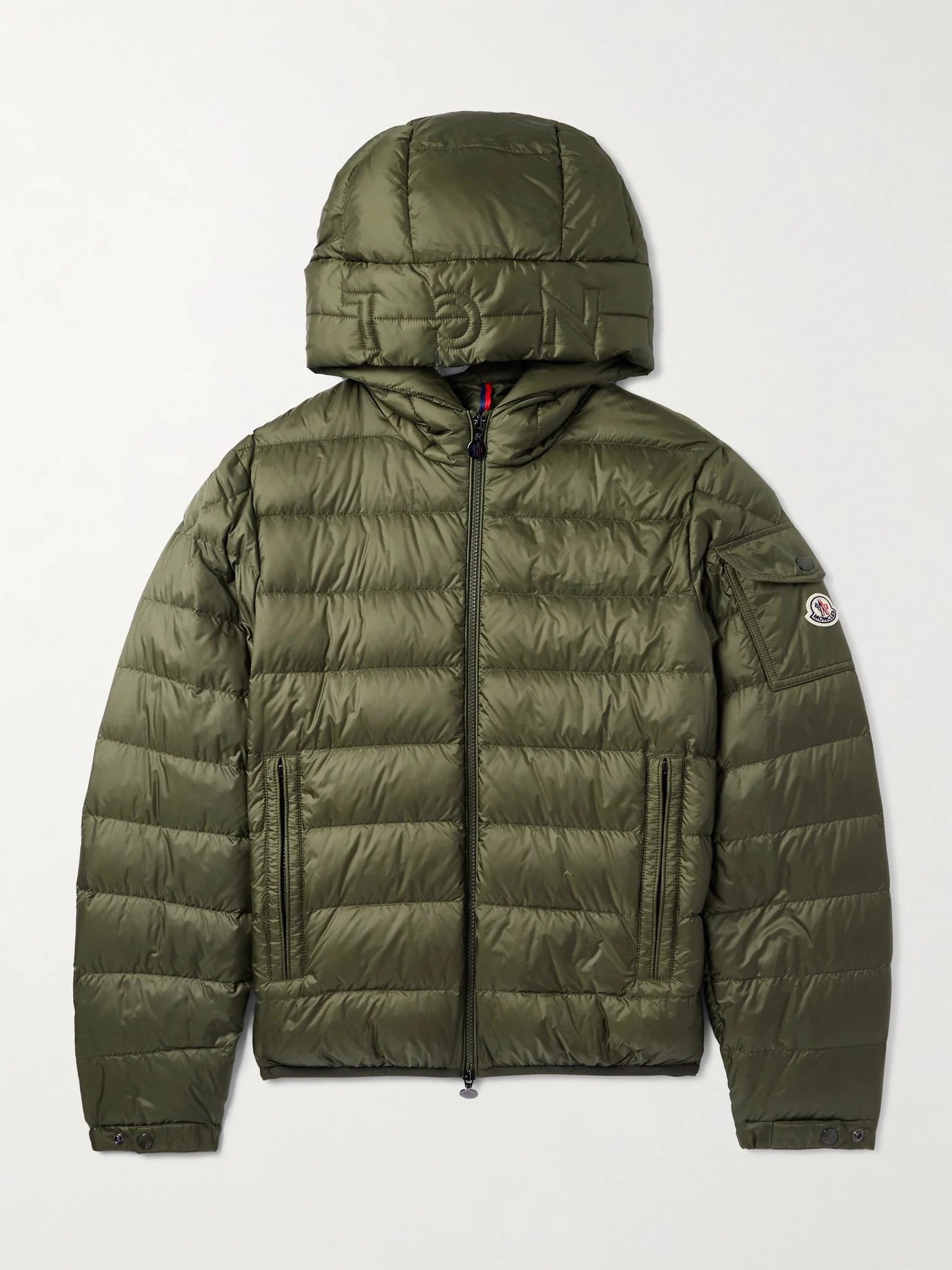 Najan Logo-Appliquéd Quilted Shell Hooded Down Jacket Green - 1