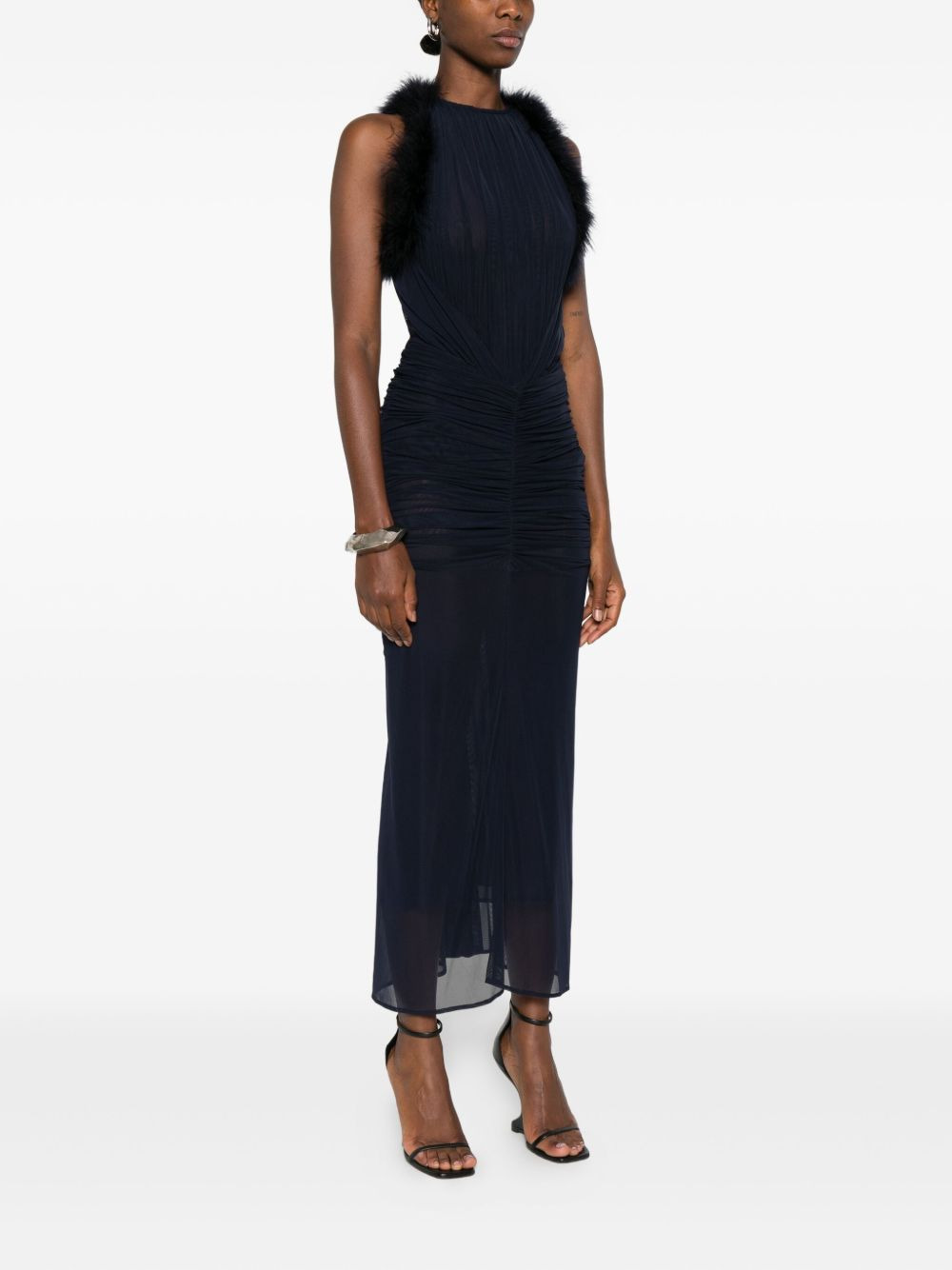 trimmed ruched dress - 3