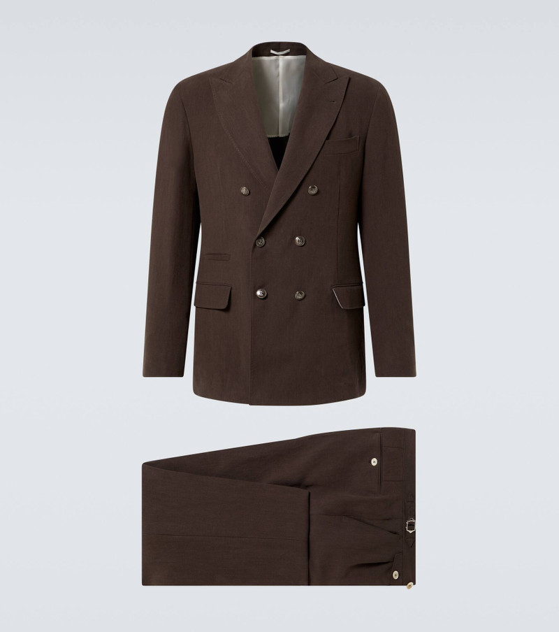 Double-breasted linen suit 1