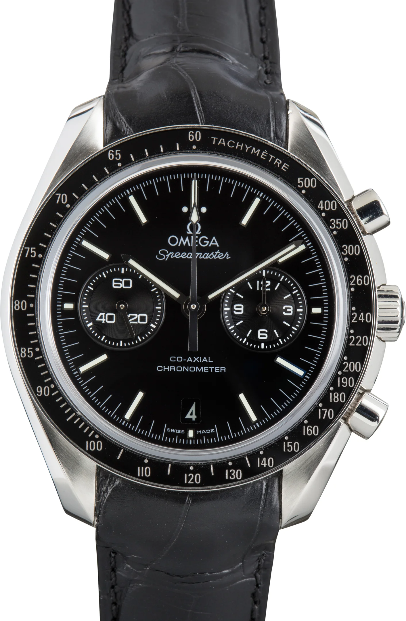 Pre-Owned Omega Speedmaster Two Counters Platinum on Leather - 1