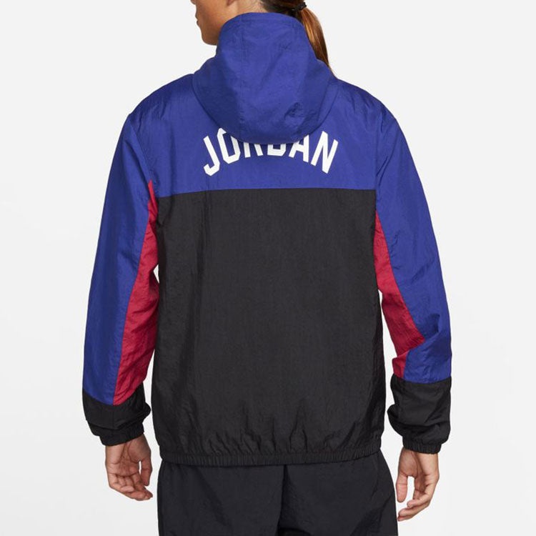Air Jordan SS22 Colorblock Zipper Long Sleeves Hooded Jacket Blue DJ0253-455 - 3