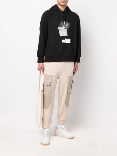 Neil Barrett graphic-print drawstring hoodie outlook