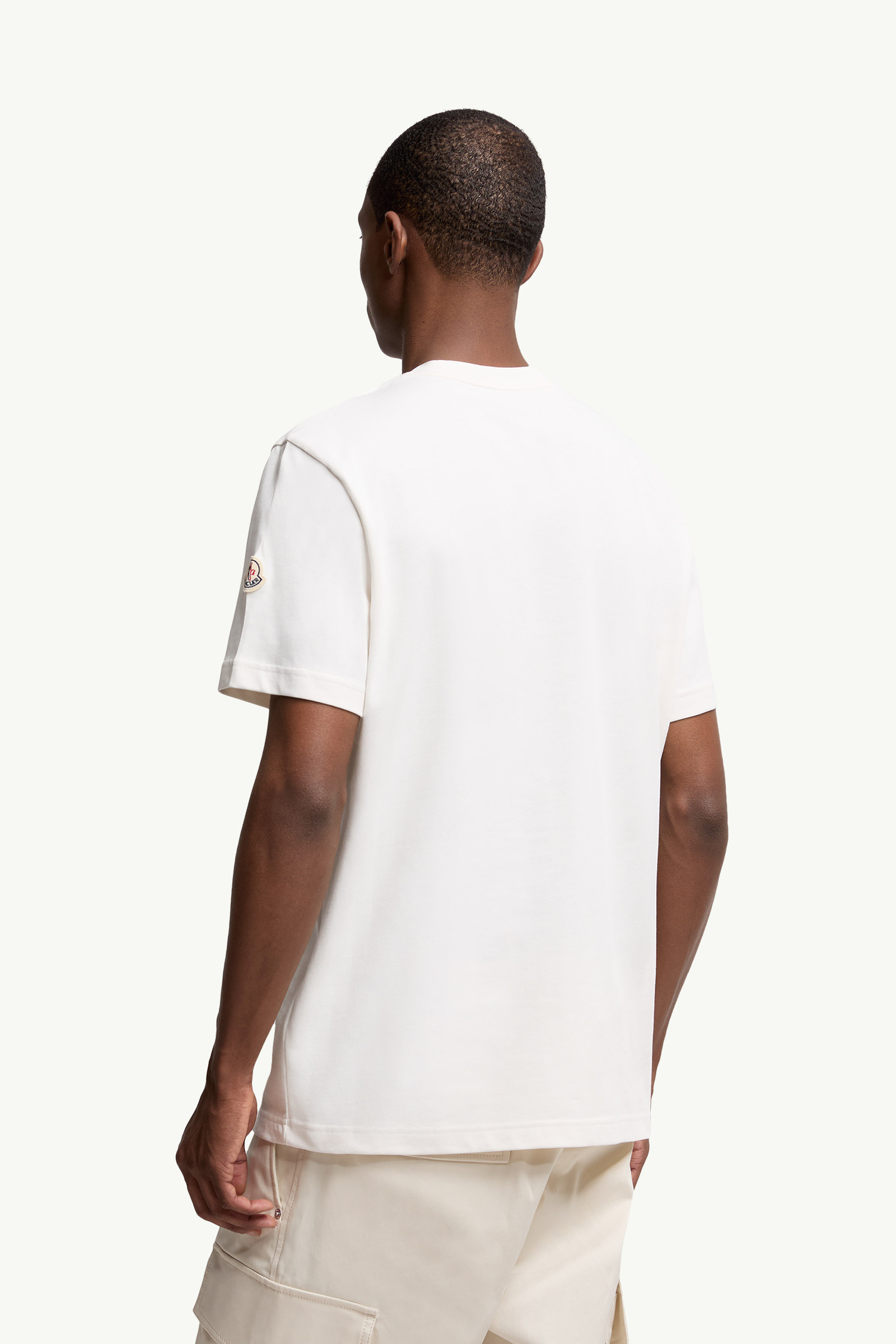 Embroidered Tricolor Logo Cotton T-Shirt - 5