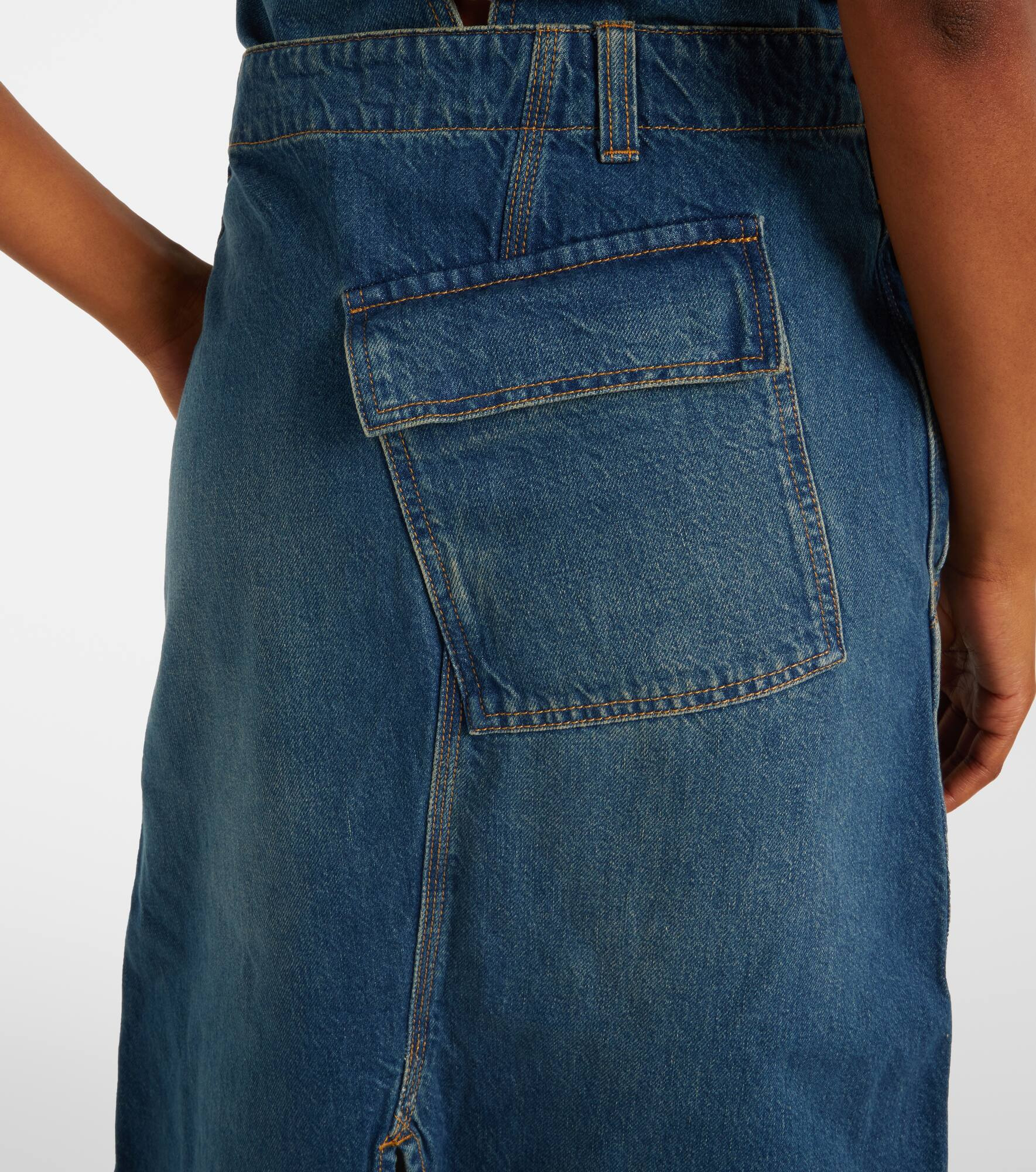 Asymmetric denim midi skirt - 6