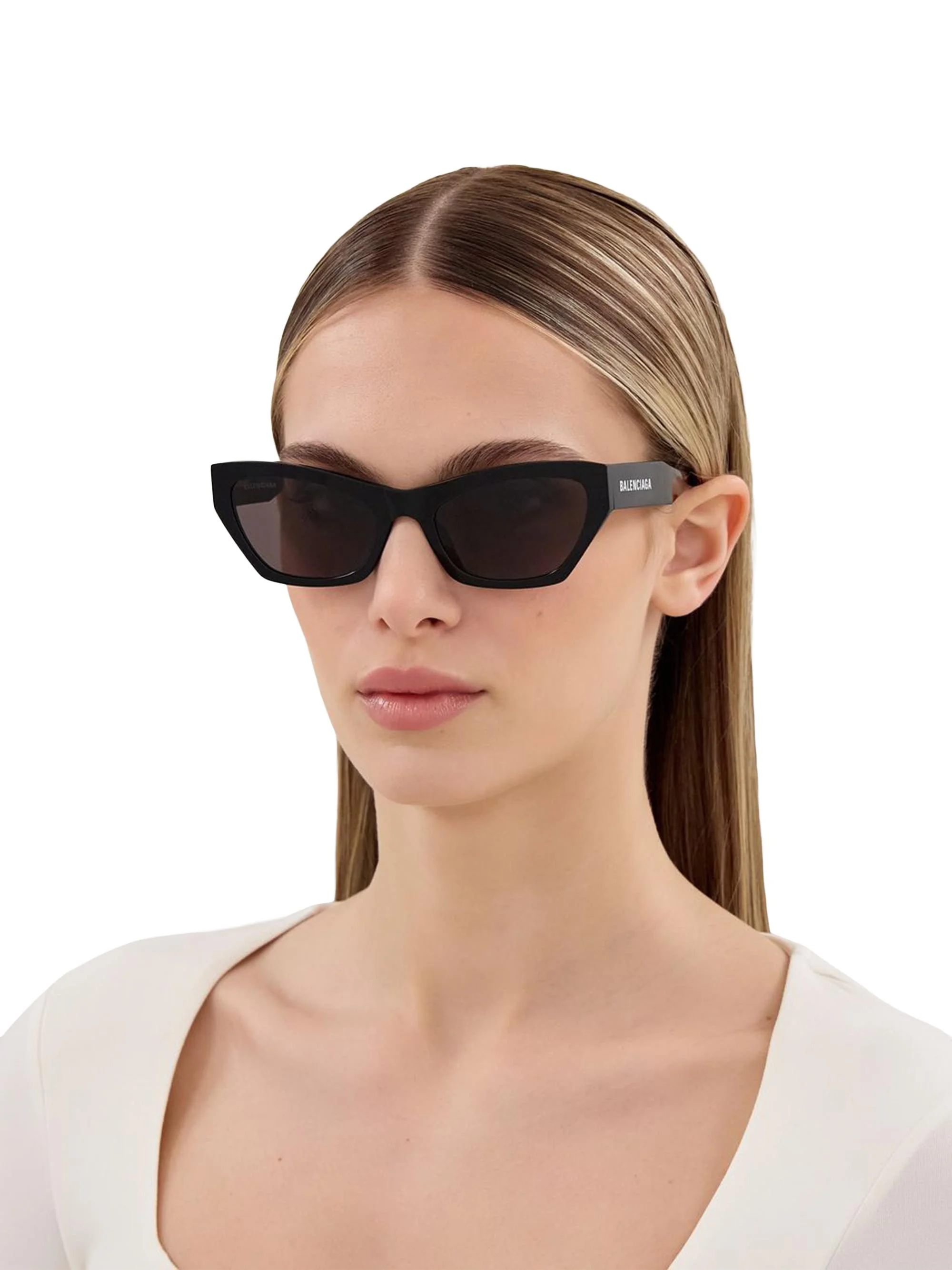 Women's Flat 56MM Cat-Eye Sunglasses - Black - 1