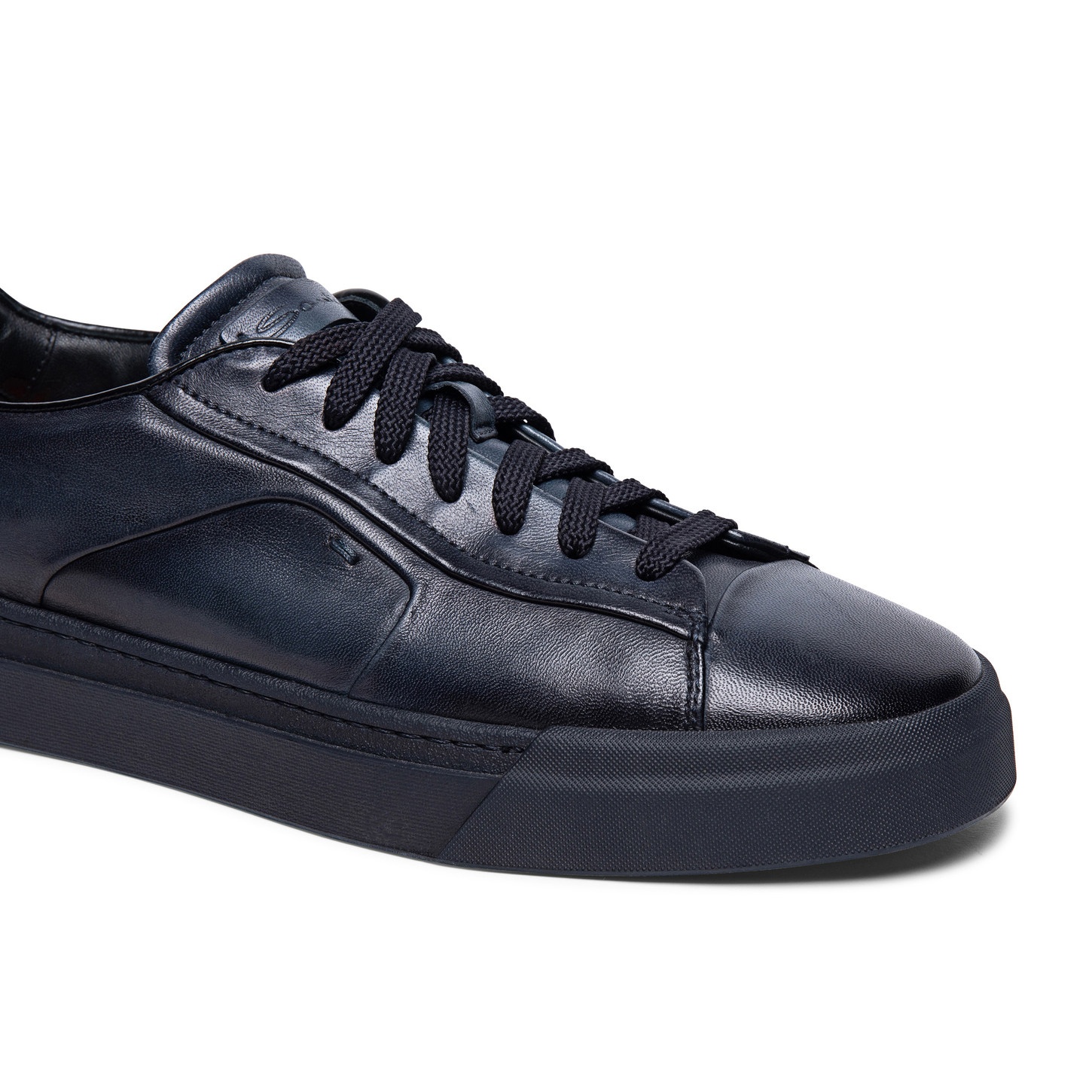 Men’s polished blue leather sneaker - 5