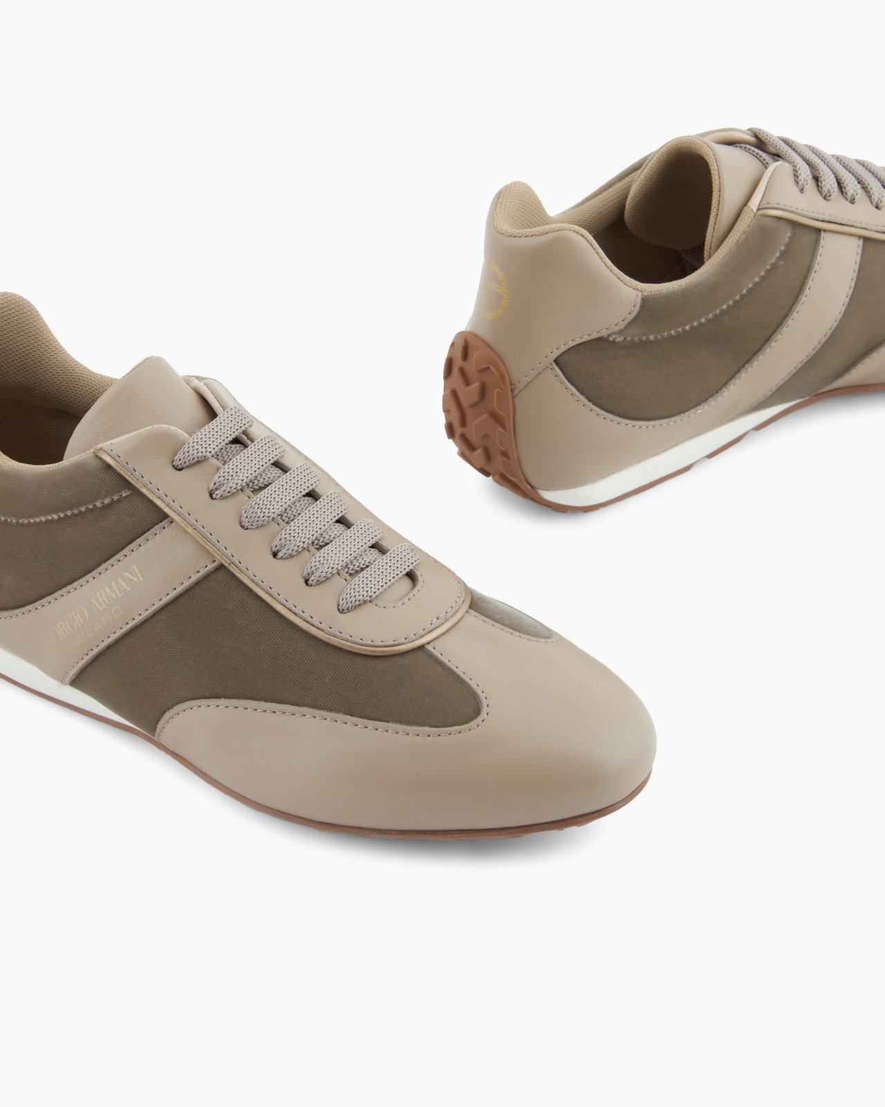 SMOOTH LEATHER AND VELVET SNEAKERS - 5