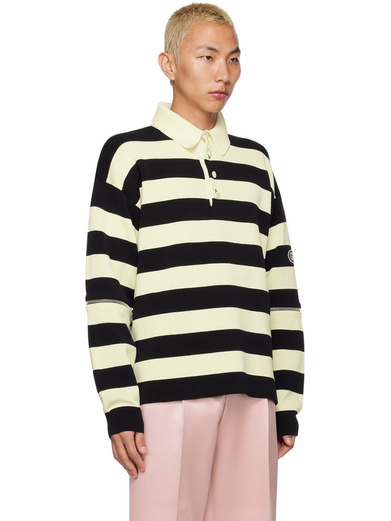 GUCCI White & Black Detachable Sleeve Polo outlook