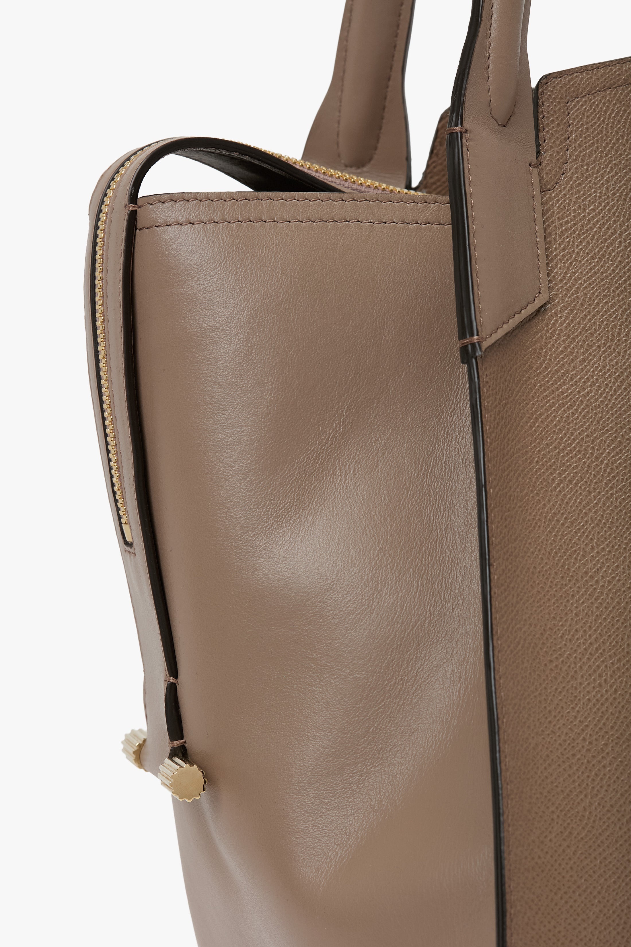 Victoria Bag In Dove Grey Grained Leather - 6