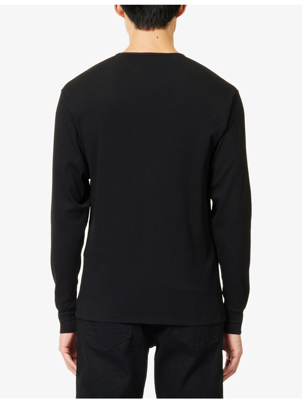 Ribbed Long-Sleeve Stretch-Cotton Top - 4