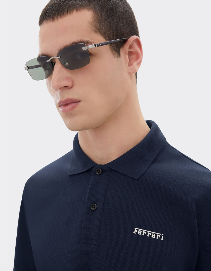 Cotton polo shirt with Ferrari logo 4