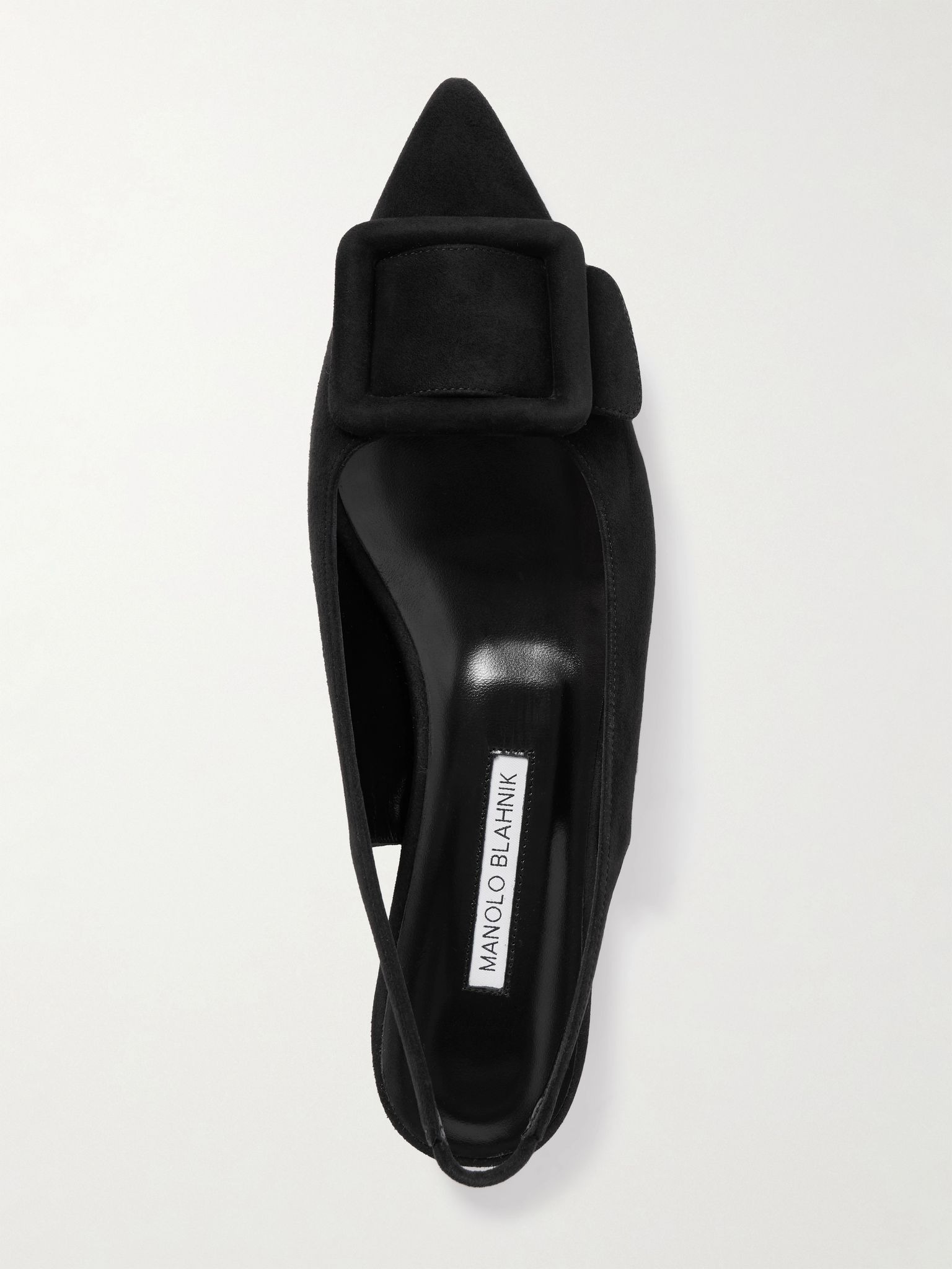 Maylura buckled suede slingback flats Black - 5