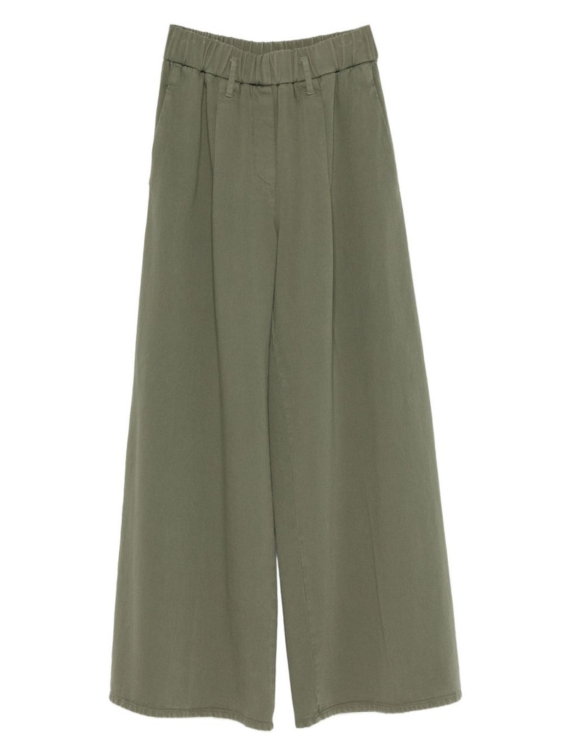 elastic-waistband trousers 1