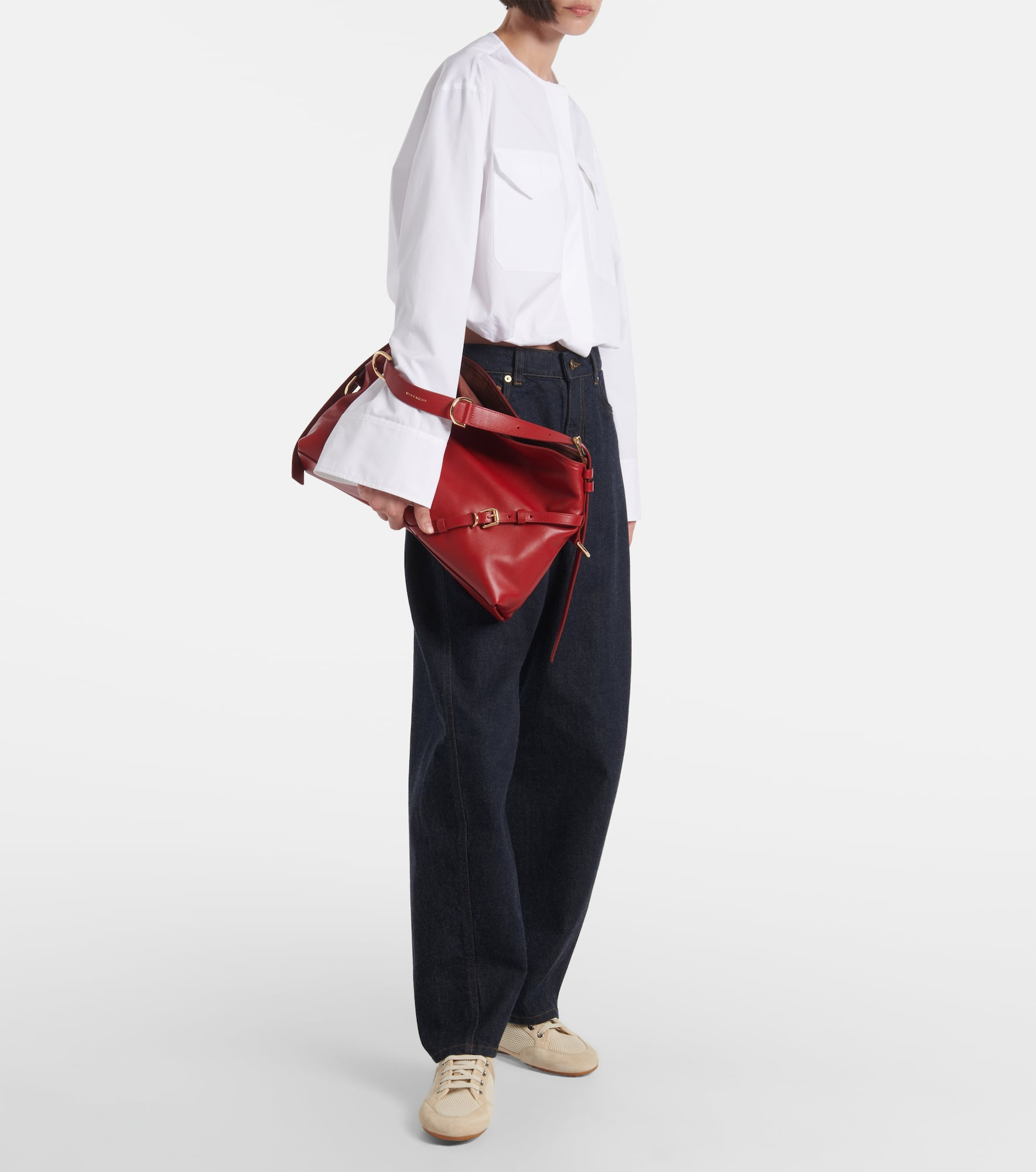 Slim suede-trimmed sneakers - 3