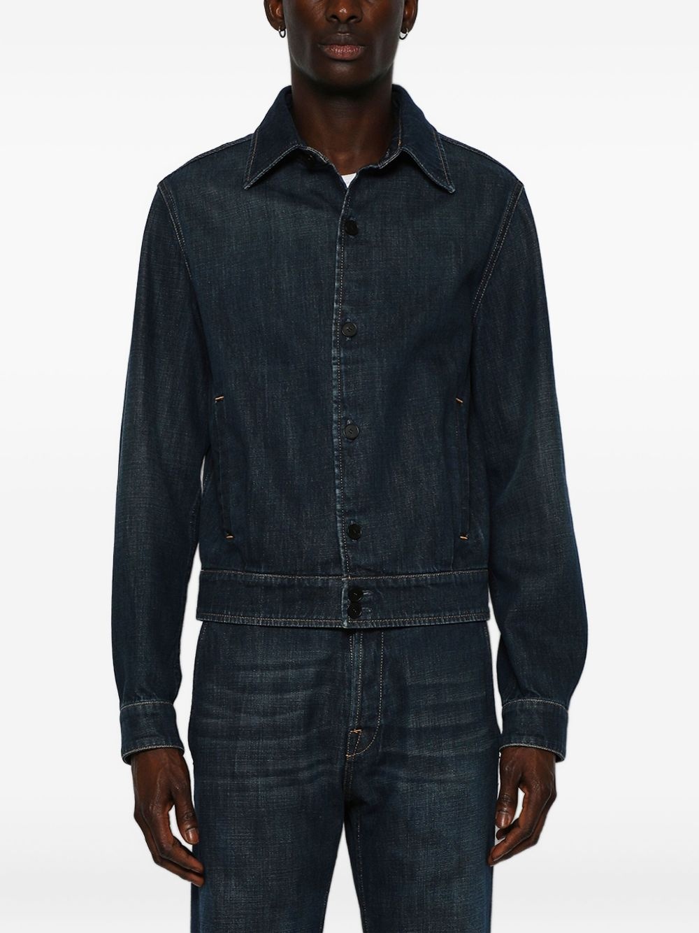 denim button-up overshirt - 3