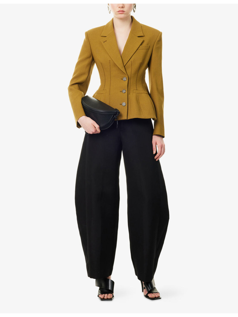 Jean Paul Gaultier Notch-Lapels Cinched Wool-Blend Blazer outlook