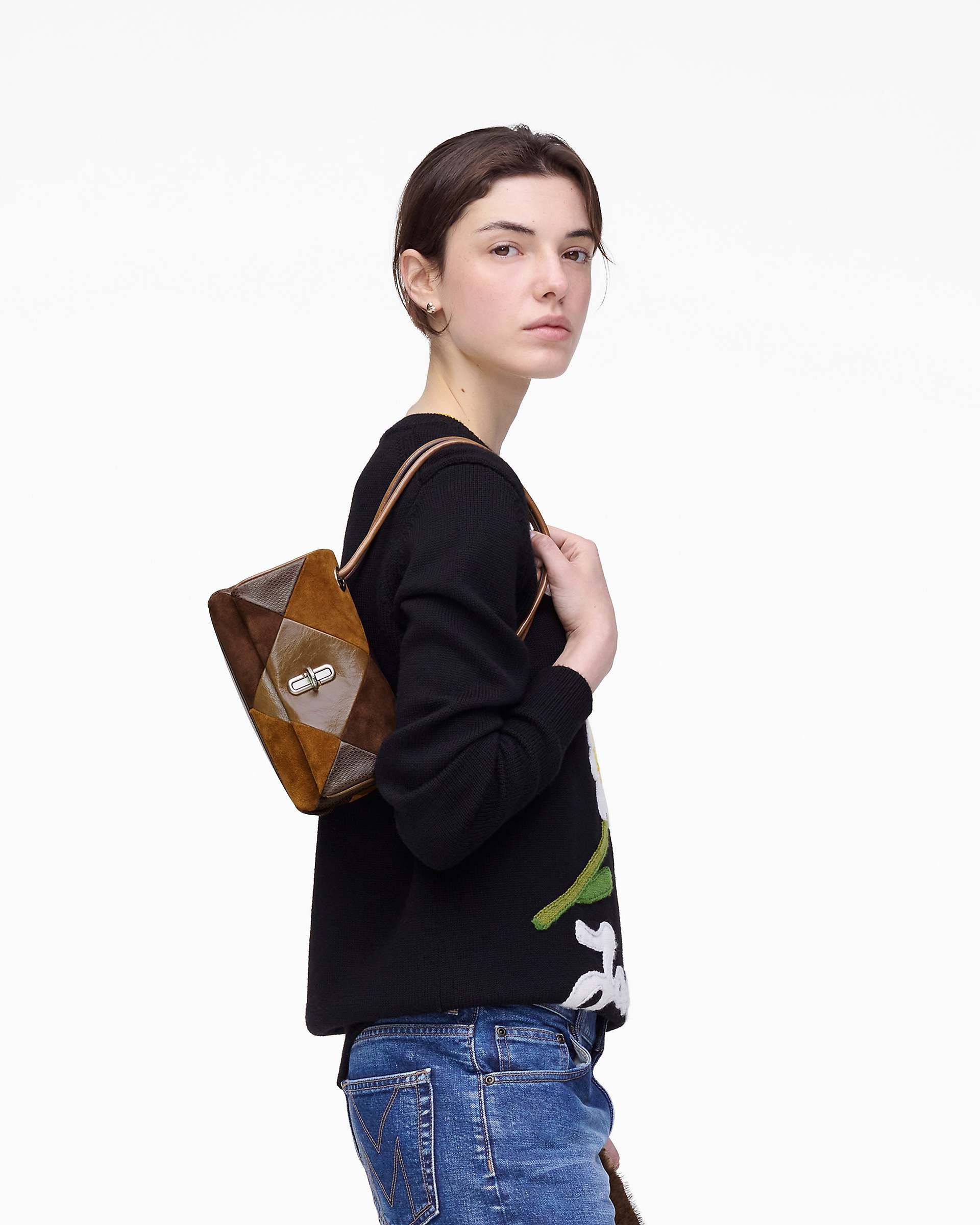 THE SUEDE PATCHWORK MINI DUAL SHOULDER BAG - 2