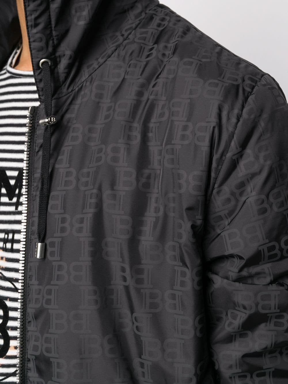 monogram-print hooded jacket - 5