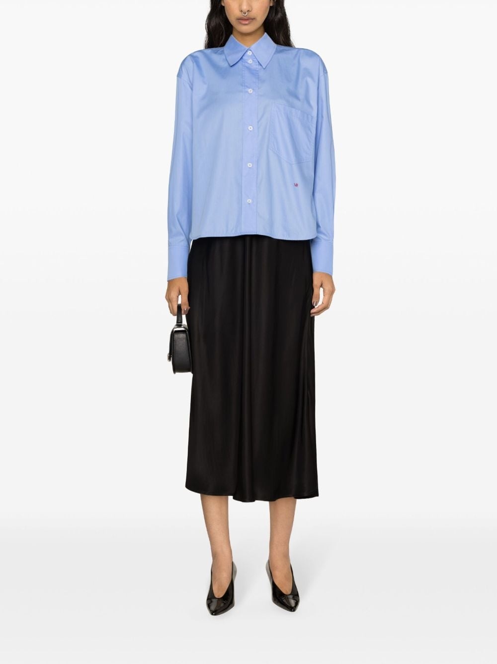 logo-embroidered cotton shirt - 2
