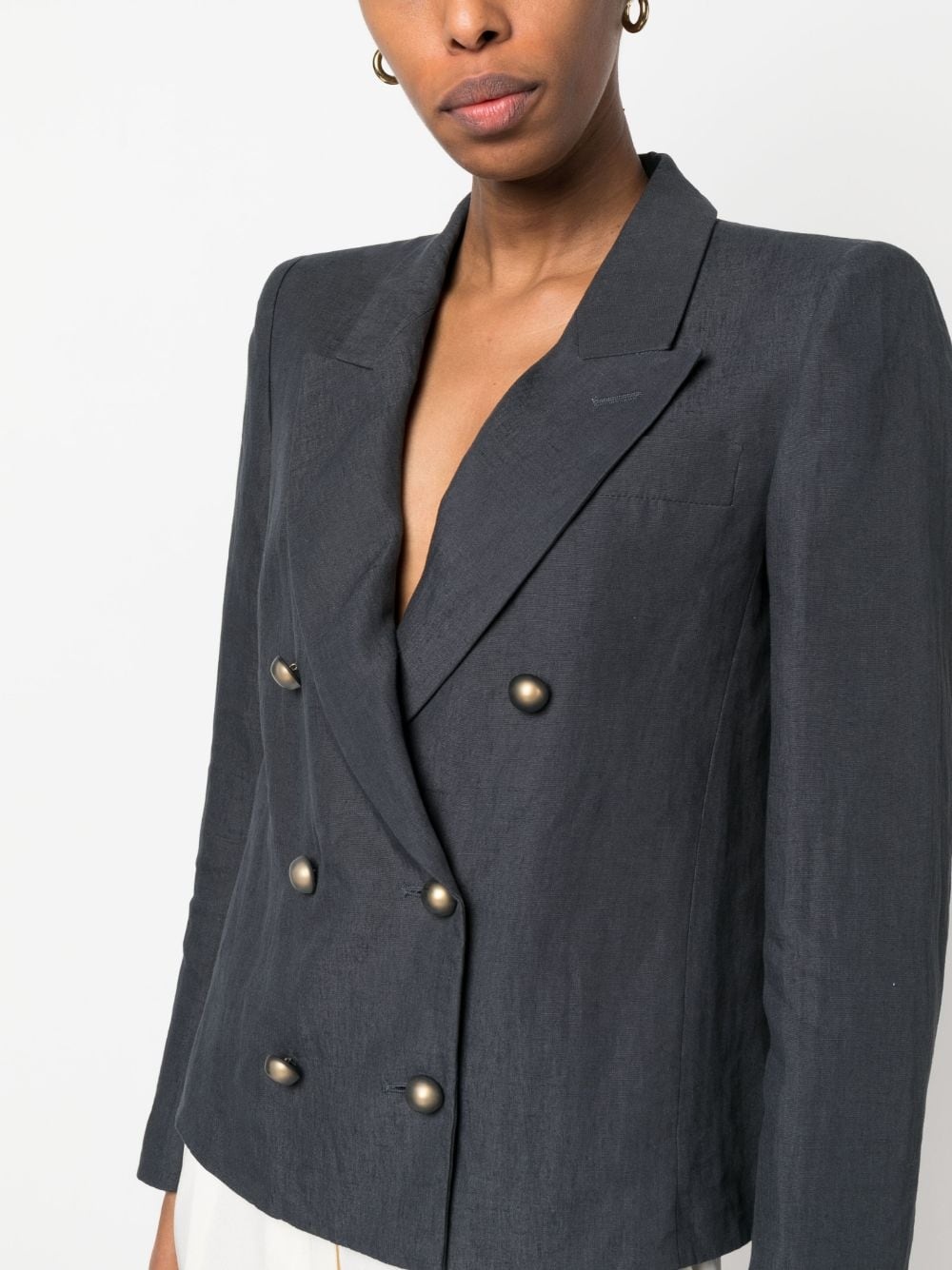 double-breasted peak-lapel blazer - 5