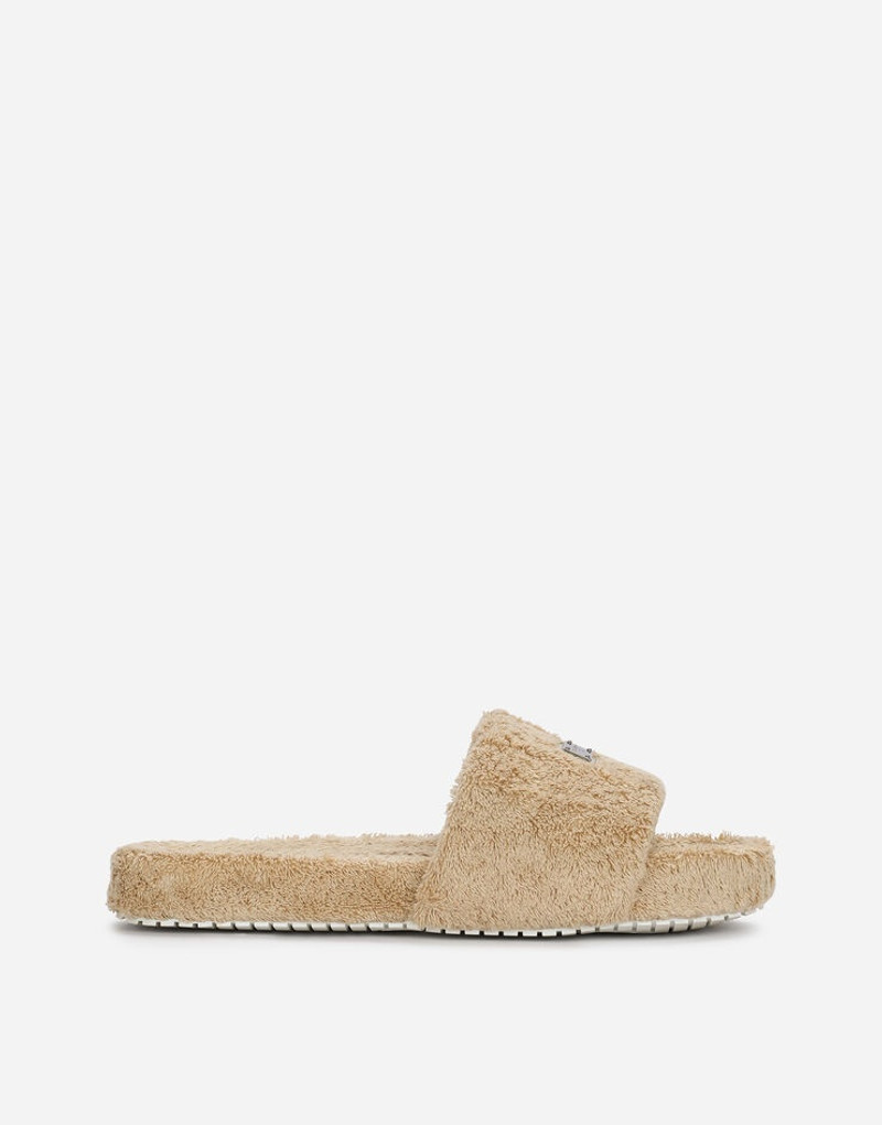 Terrycloth sliders with logo tag 1