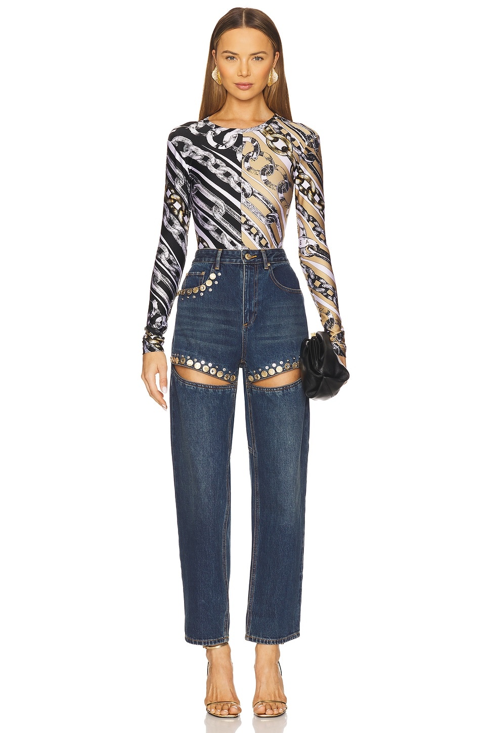 Crystal Cut Out Straight Leg - 5
