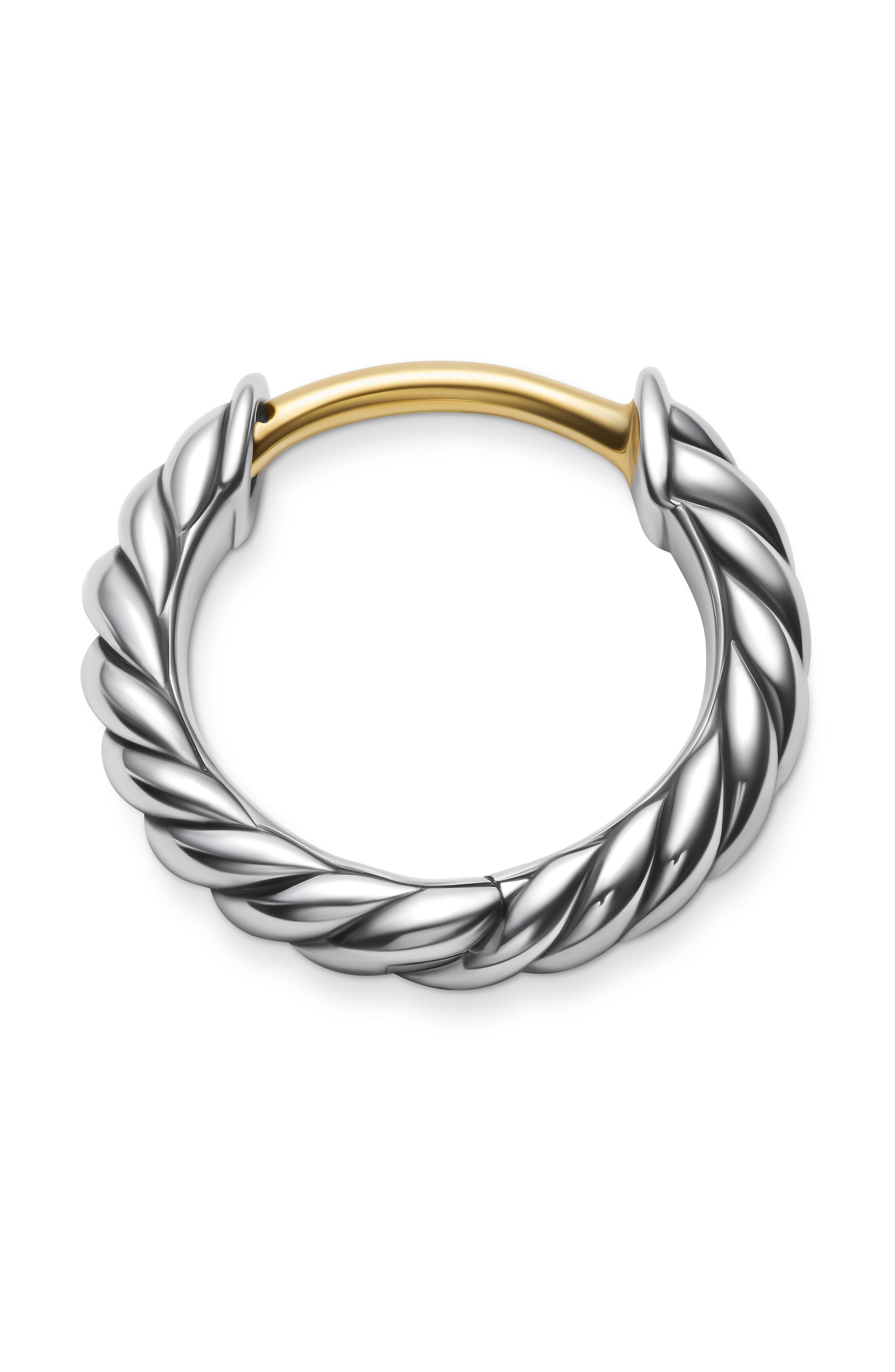 David Yurman Sculpted Cable Micro Huggie Hoop Earrings in Sterling Silver, 12mm at Nordstrom - 4