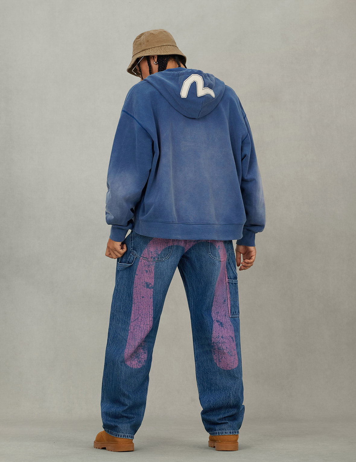 EV and Seagull Patches Embroidery Relax Fit Hoodie Jacket - 7