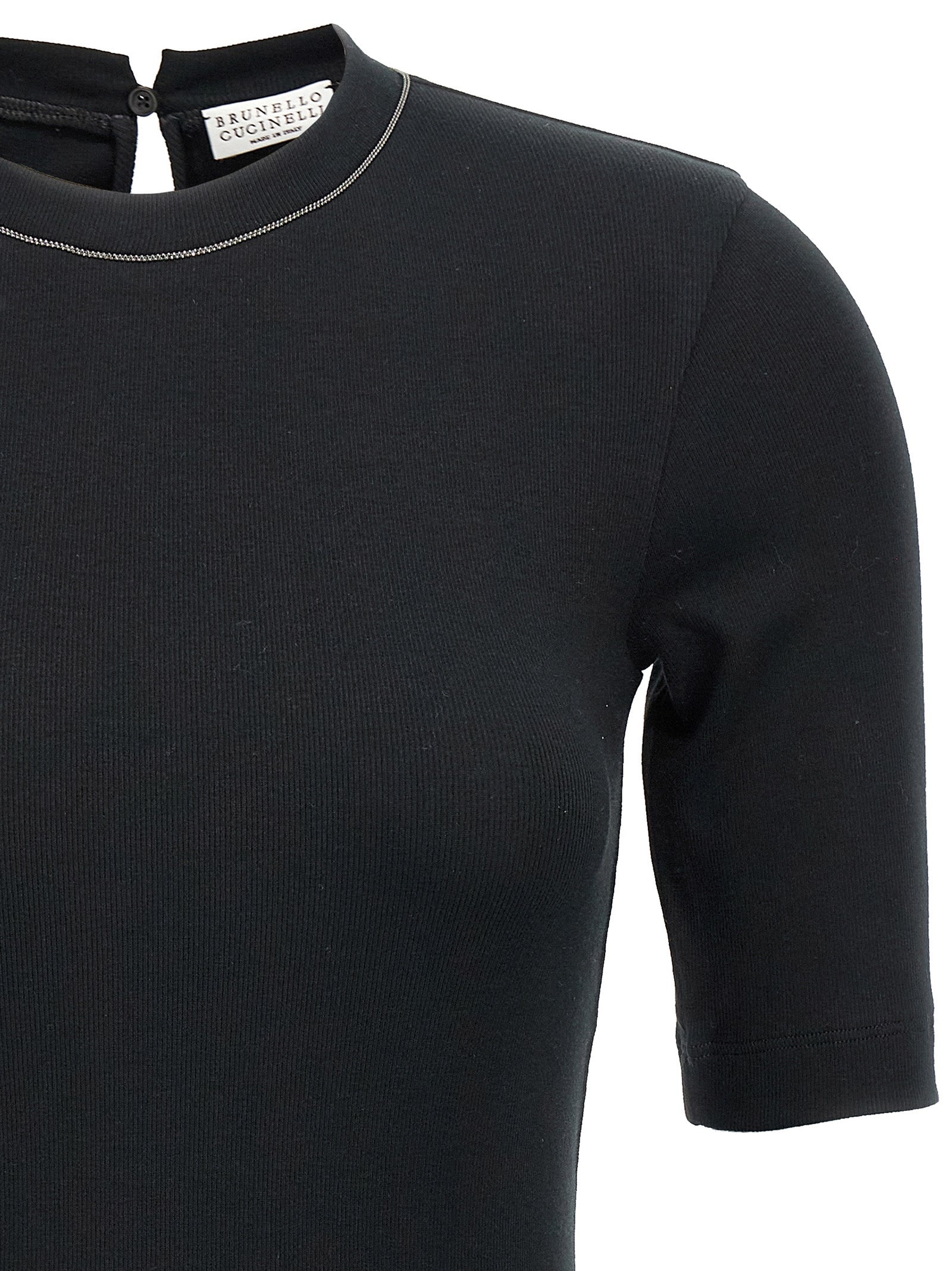 Monile Ribbed T-Shirt Black - 3