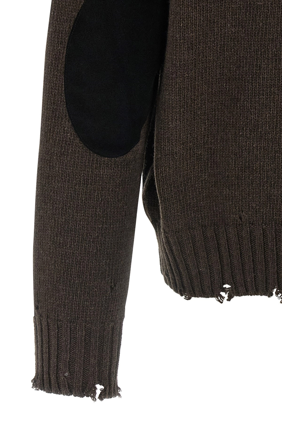 Two-tone suede patch cardigan - 5