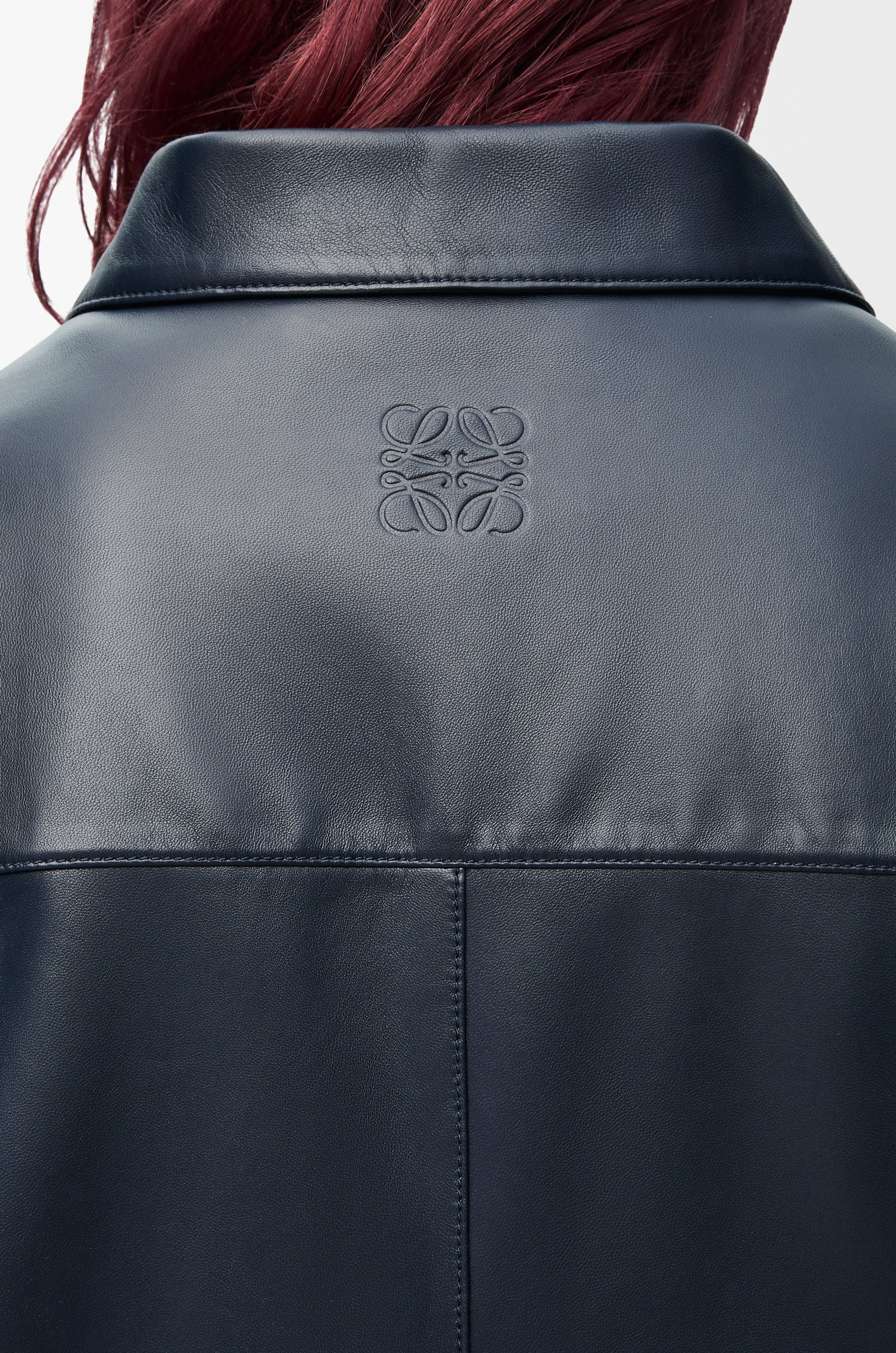 Short sleeve shirt in nappa lambskin - 5