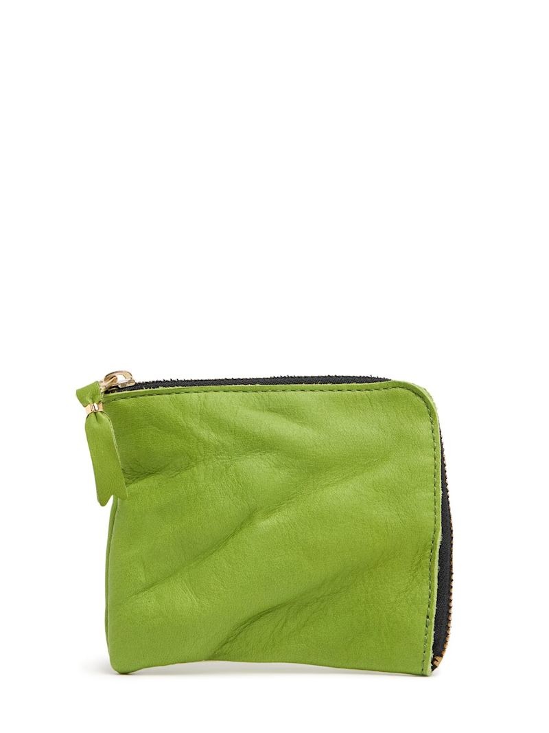 Washed leather zip wallet - 1