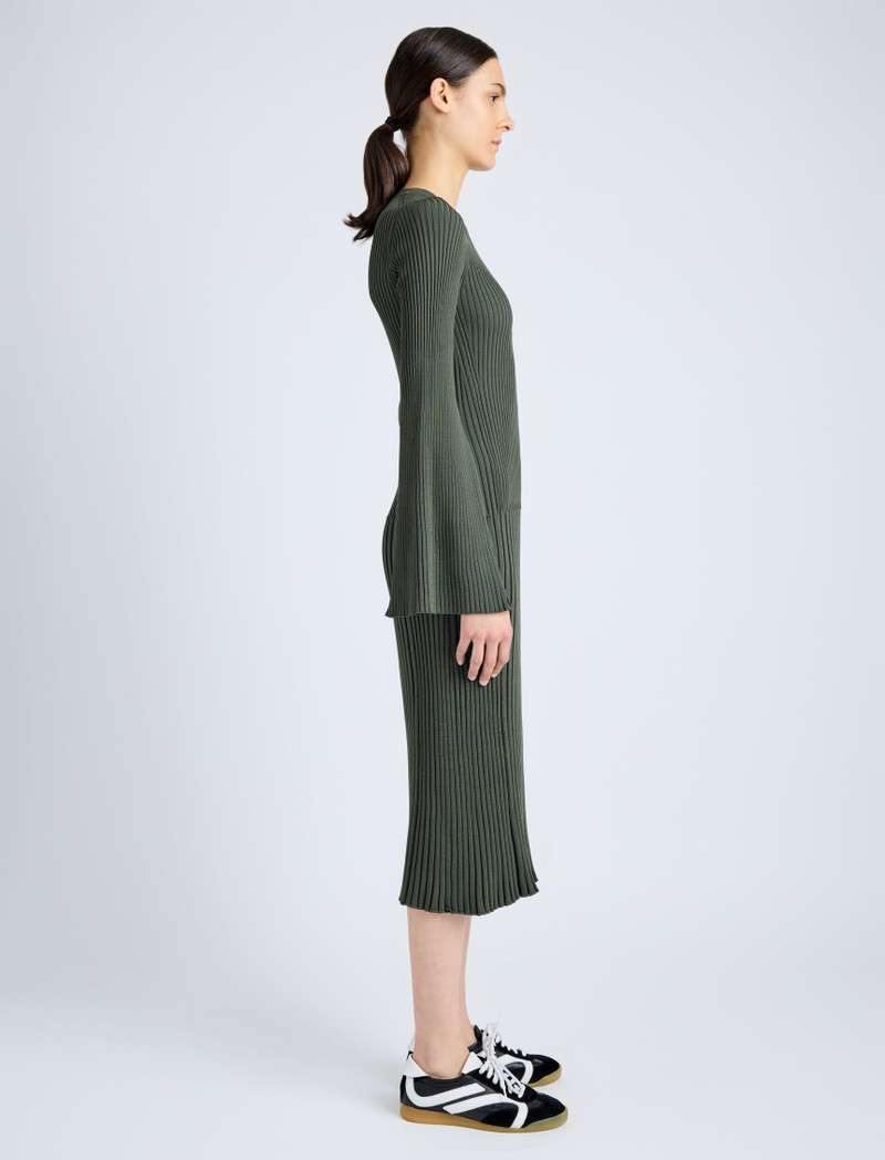Proenza Schouler Kenna Dress in Midweight Viscose Rib outlook