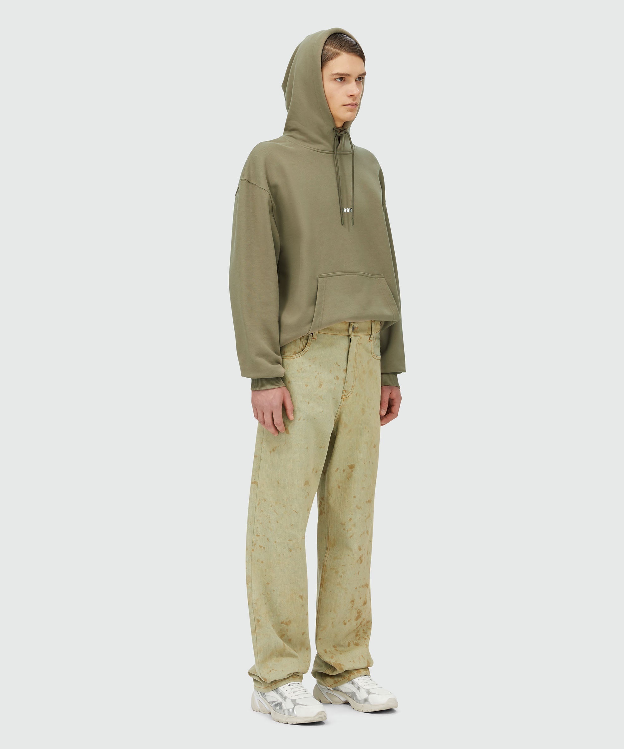 Jersey hooded sweatshirt with mirror print - 4
